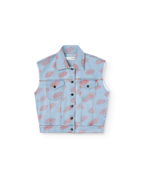 Soft Blue Kissing Rhea Vest PRODUCT FRONT