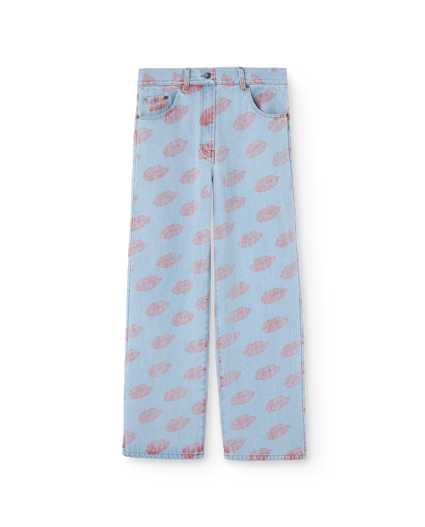 Soft Blue Kissing Warbler Jeans PRODUCT FRONT