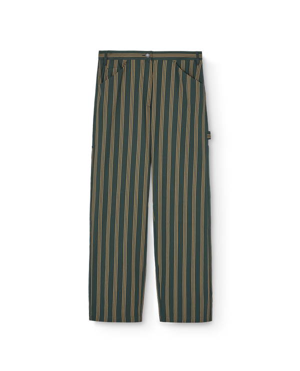 Deep Green Stripes Elk Pants PRODUCT FRONT