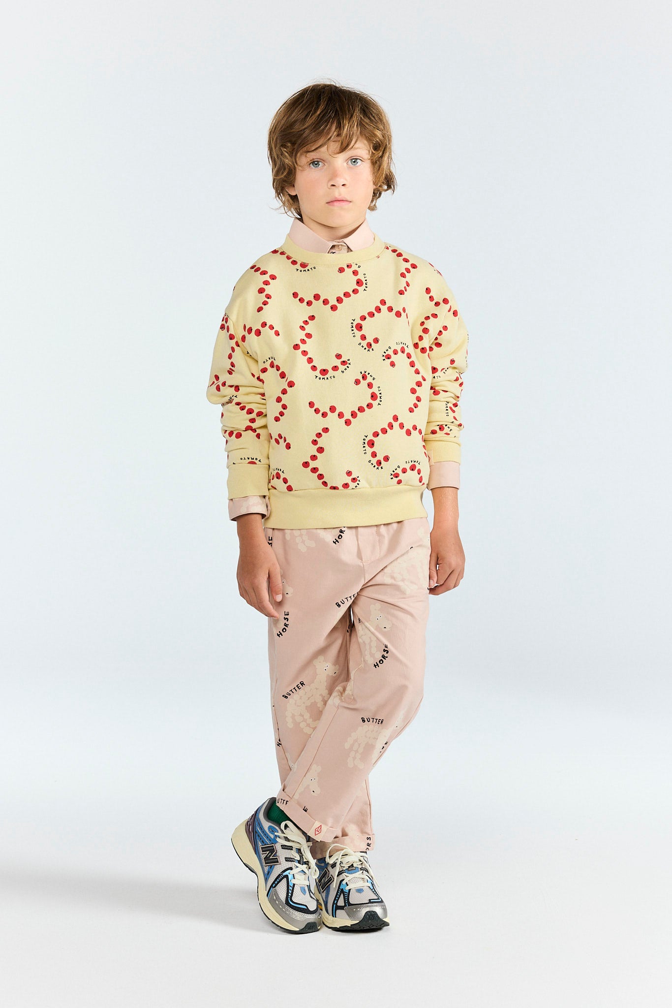 Flan Yellow Bear Sweatshirt MODEL FRONT