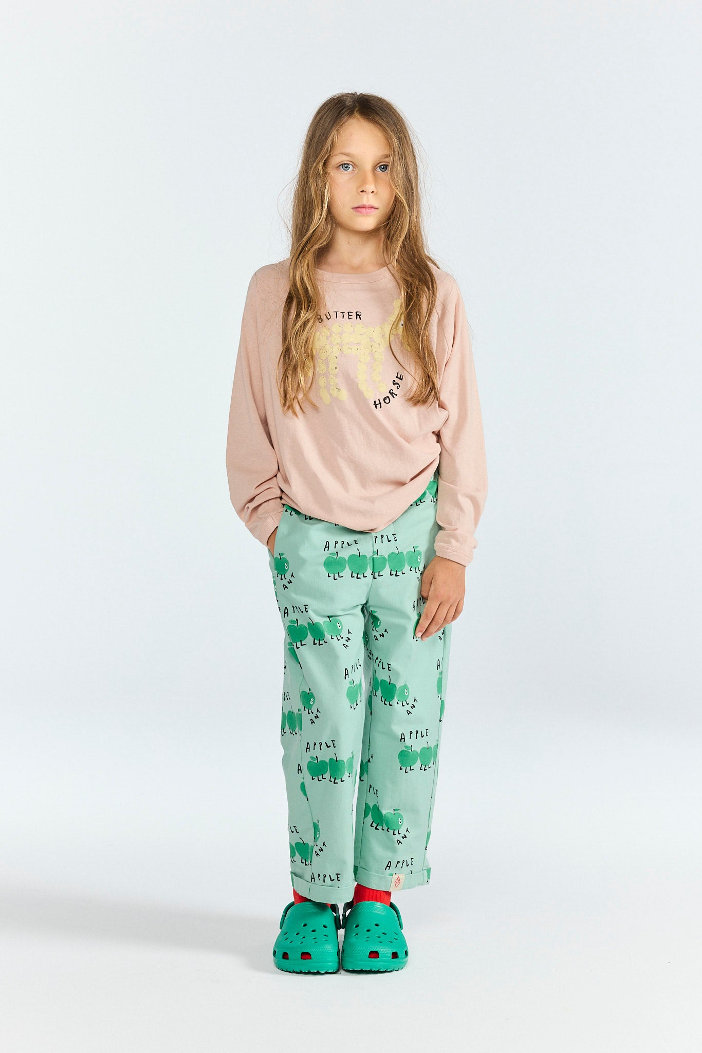 Green Camel Pants MODEL FRONT