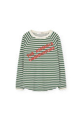 Striped Dark Green Anteater Long Sleeve T-shirt PRODUCT FRONT