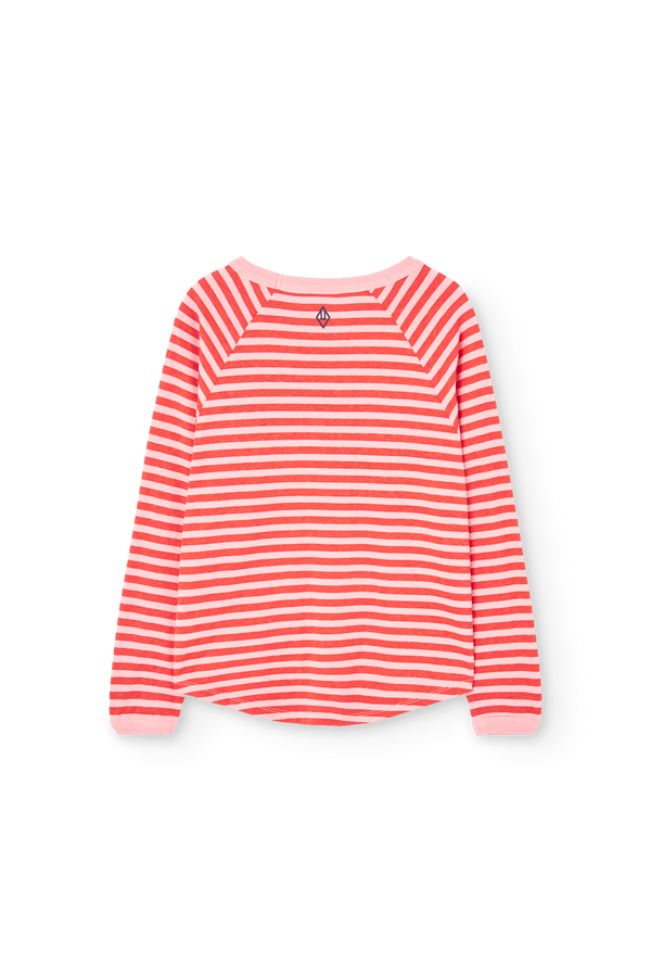 Striped Pink Anteater Long Sleeve T-shirt PRODUCT BACK