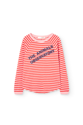 Striped Pink Anteater Long Sleeve T-shirt PRODUCT FRONT