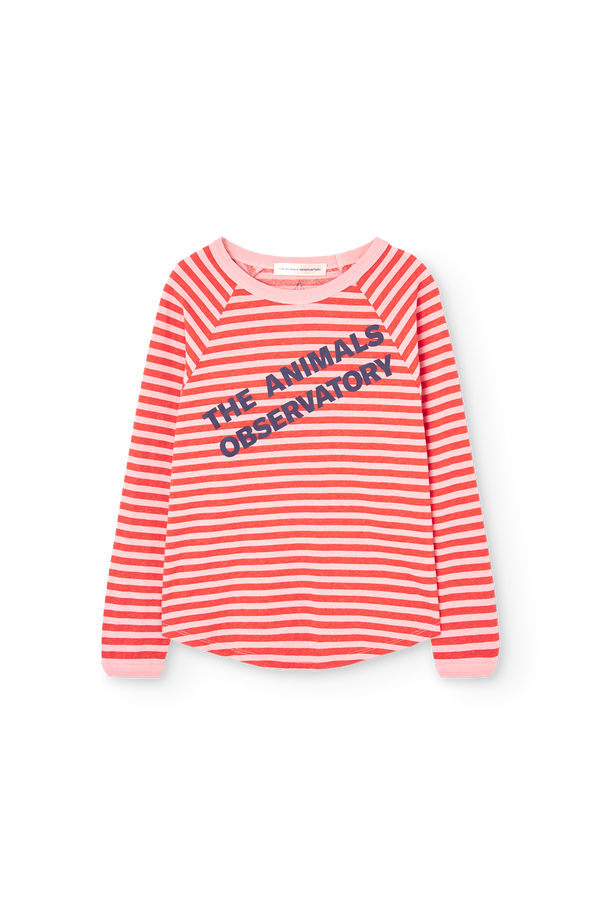Striped Pink Anteater Long Sleeve T-shirt PRODUCT FRONT