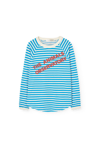 Striped Blue Anteater Long Sleeve T-shirt COVER