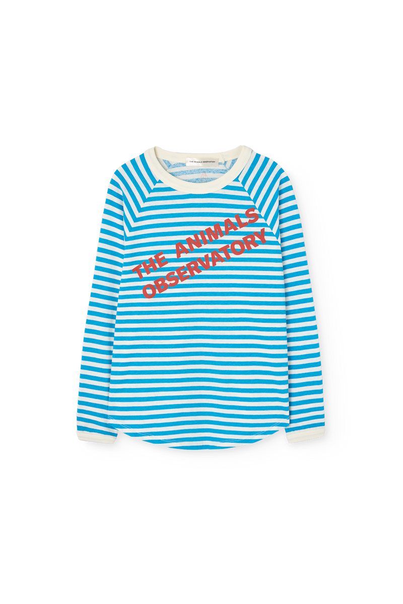 Striped Blue Anteater Long Sleeve T-shirt COVER