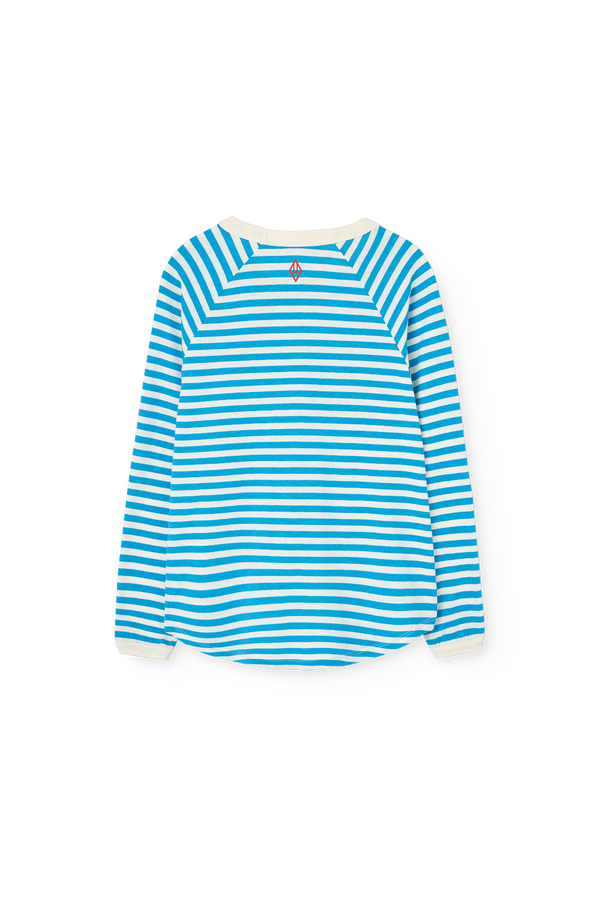 Striped Blue Anteater Long Sleeve T-shirt PRODUCT BACK