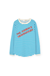 Striped Blue Anteater Long Sleeve T-shirt PRODUCT FRONT