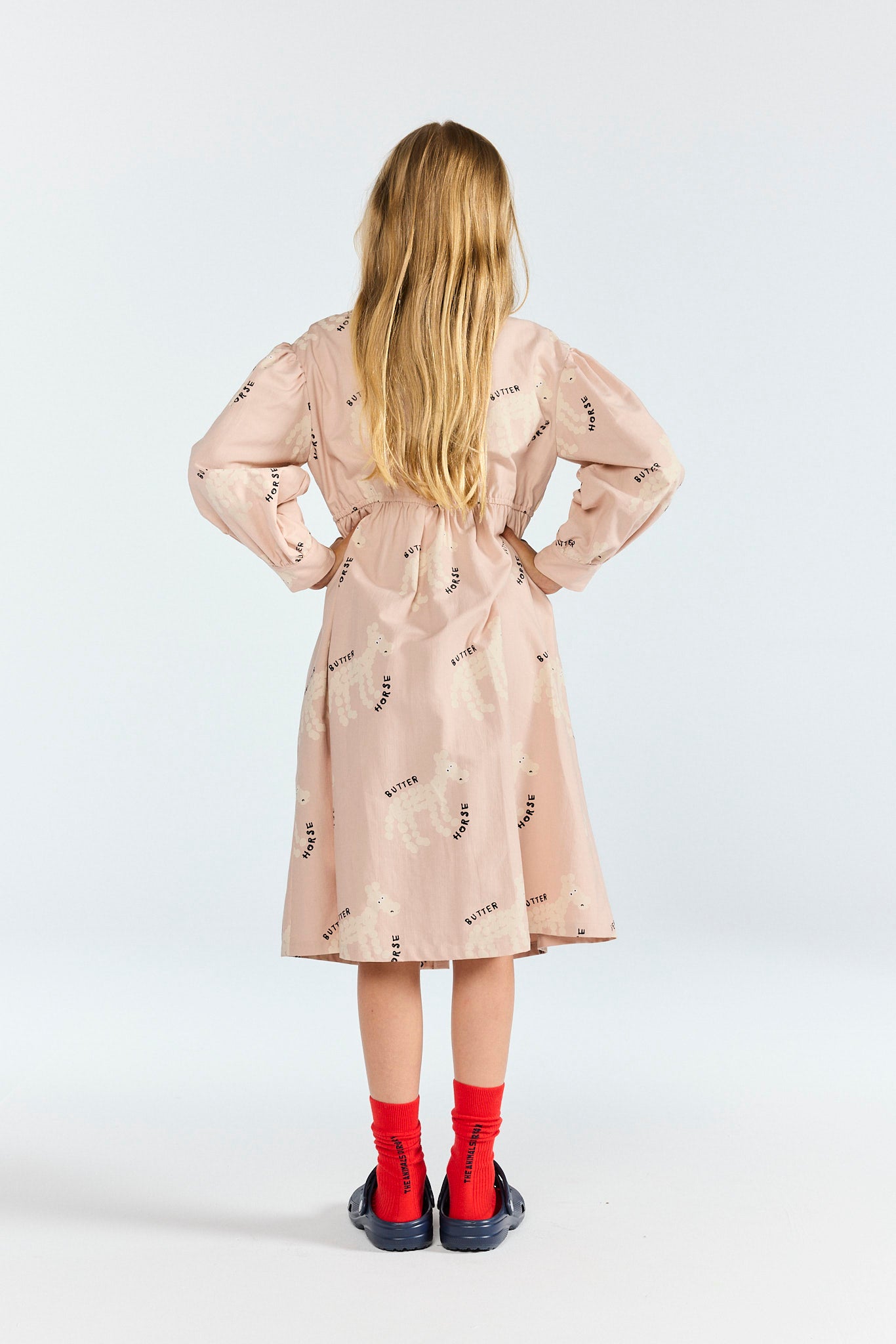 Pink Tortoise Dress MODEL BACK