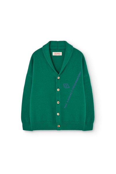 Green Racoon Cardigan | The Animals Observatory