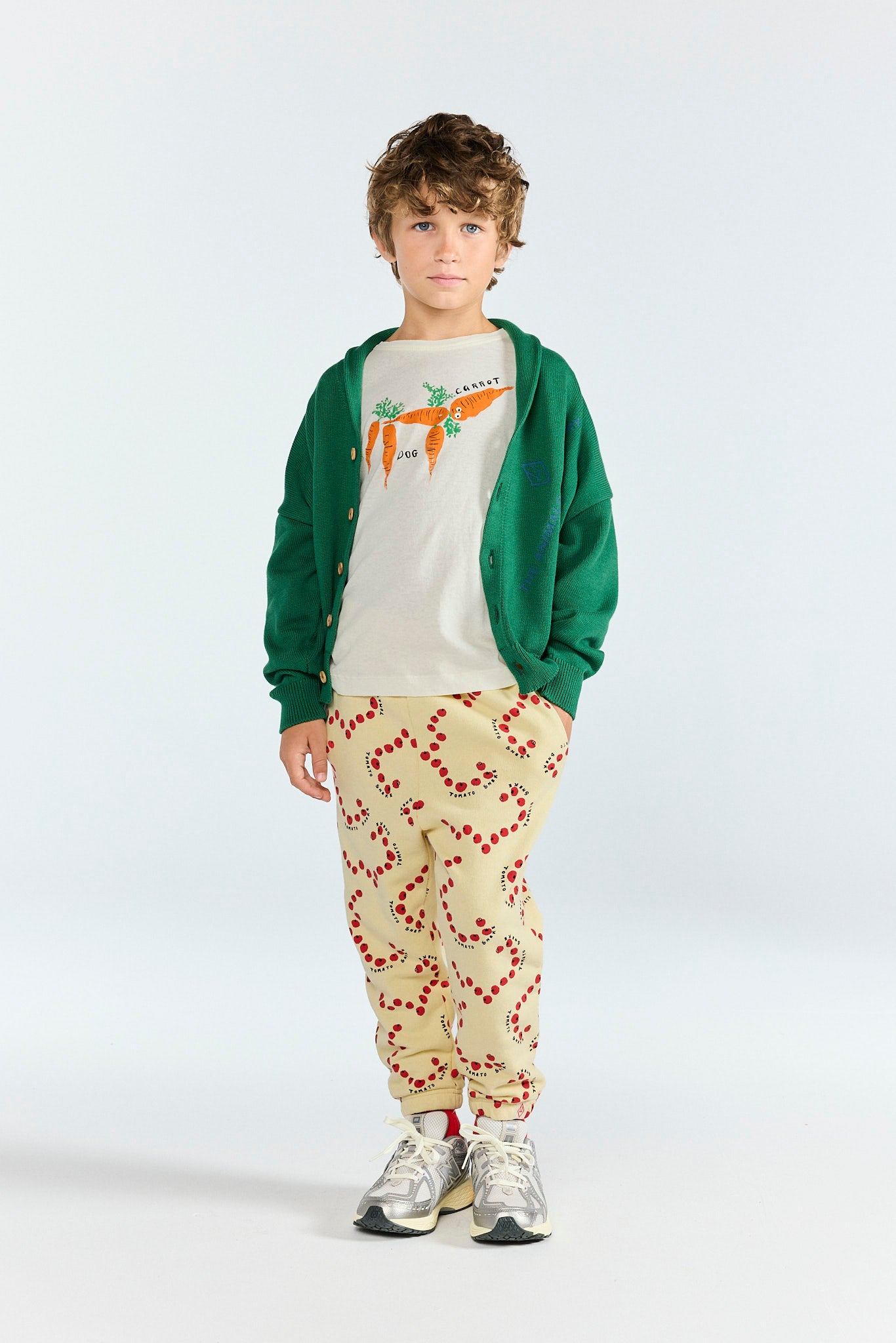 Green Racoon Cardigan MODEL FRONT