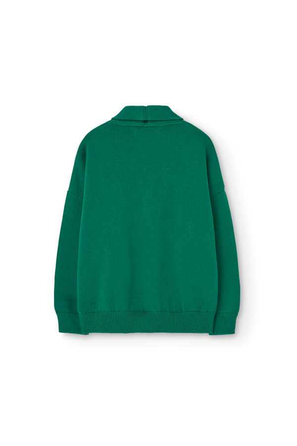 Green Racoon Cardigan PRODUCT BACK