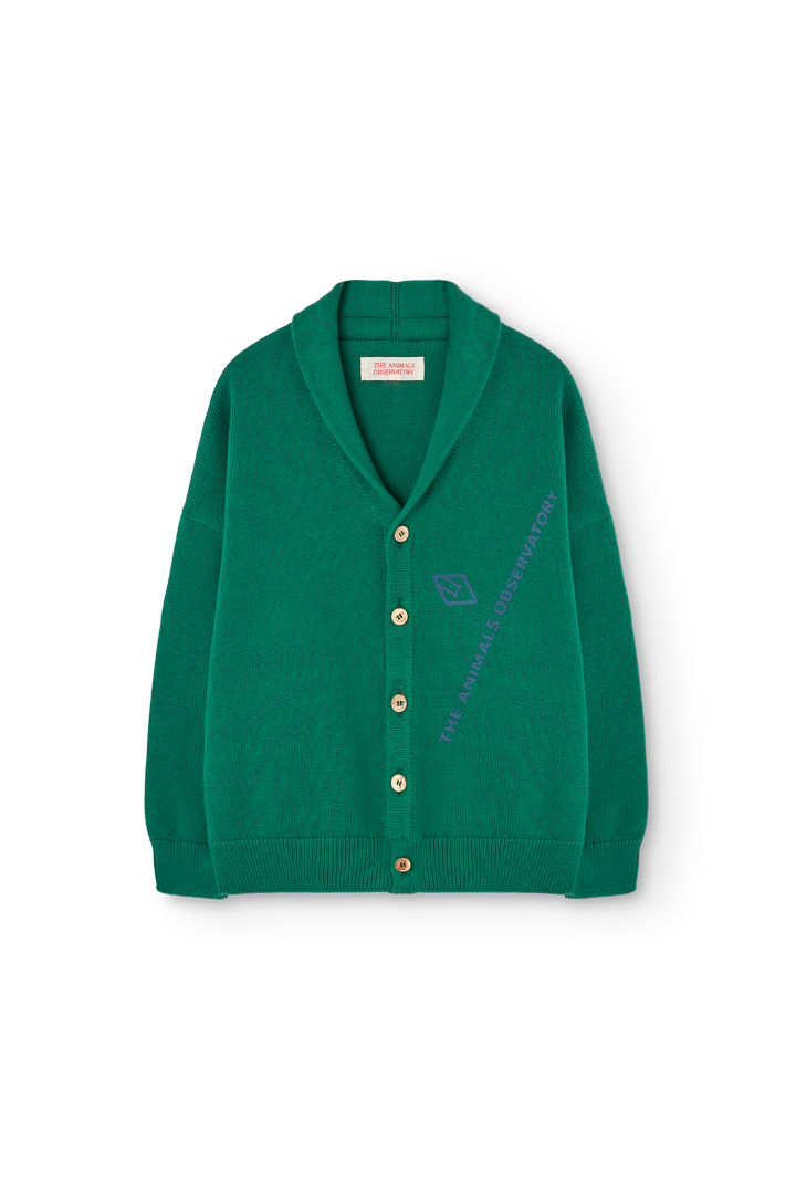 Green Racoon Cardigan PRODUCT FRONT
