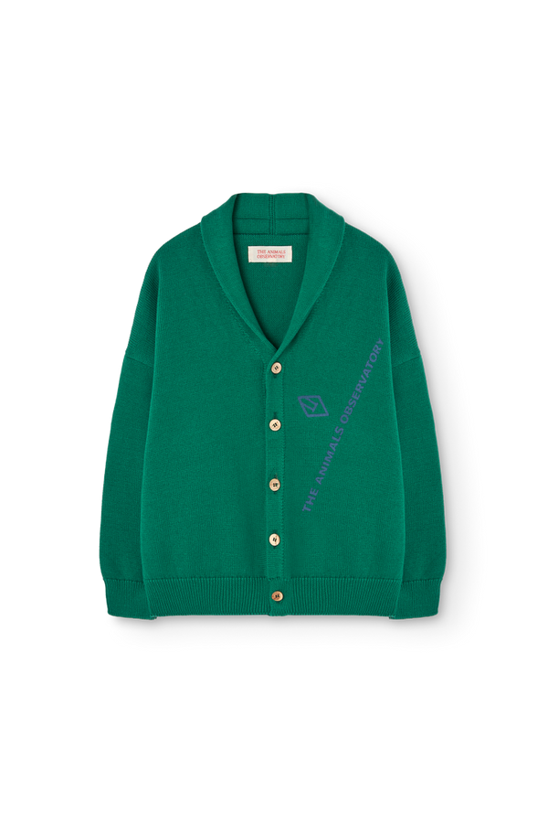 Green Racoon Cardigan PRODUCT FRONT
