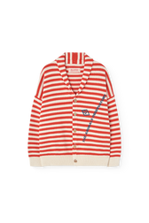 Striped Racoon Cardigan PRODUCT FRONT