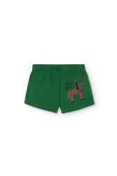 Dark Green Gardener Short Sweatpants PRODUCT BACK
