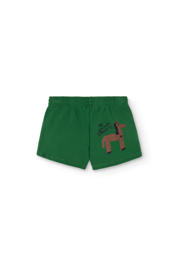 Dark Green Gardener Short Sweatpants PRODUCT BACK