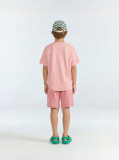 Soft Pink Mole Bermuda Shorts MODEL BACK
