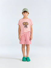 Soft Pink Mole Bermuda Shorts MODEL FRONT