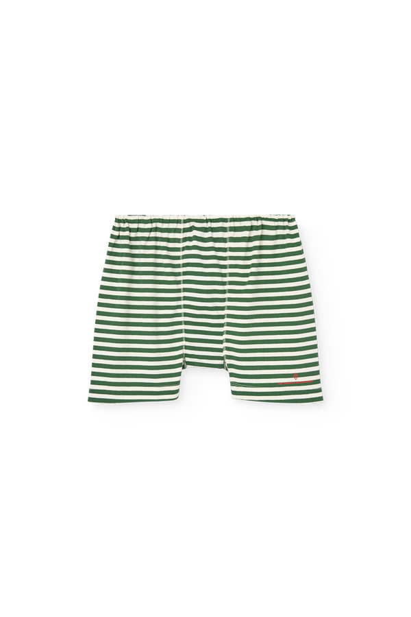 Striped Dark Green Sardine Shorts PRODUCT FRONT