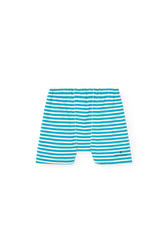 Striped Blue Sardine Shorts PRODUCT FRONT