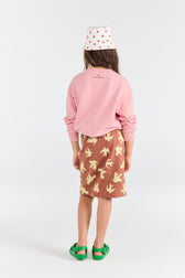 Brown Turkey Pleat Skirt MODEL BACK