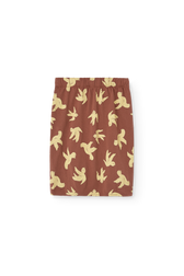 Brown Turkey Pleat Skirt PRODUCT BACK