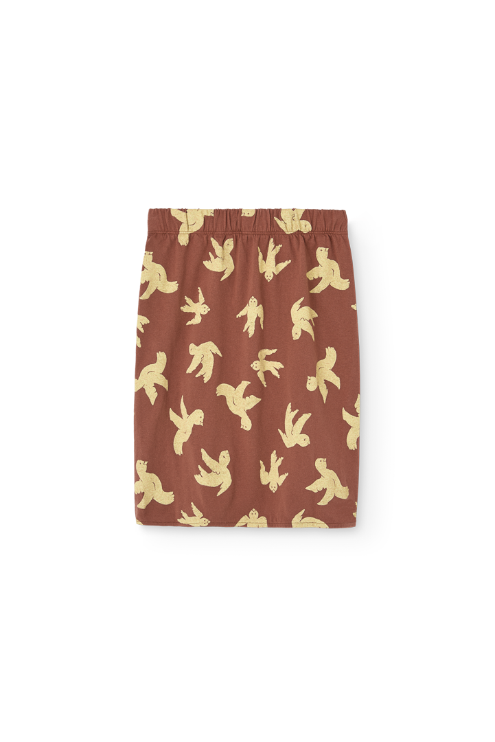 Brown Turkey Pleat Skirt PRODUCT BACK