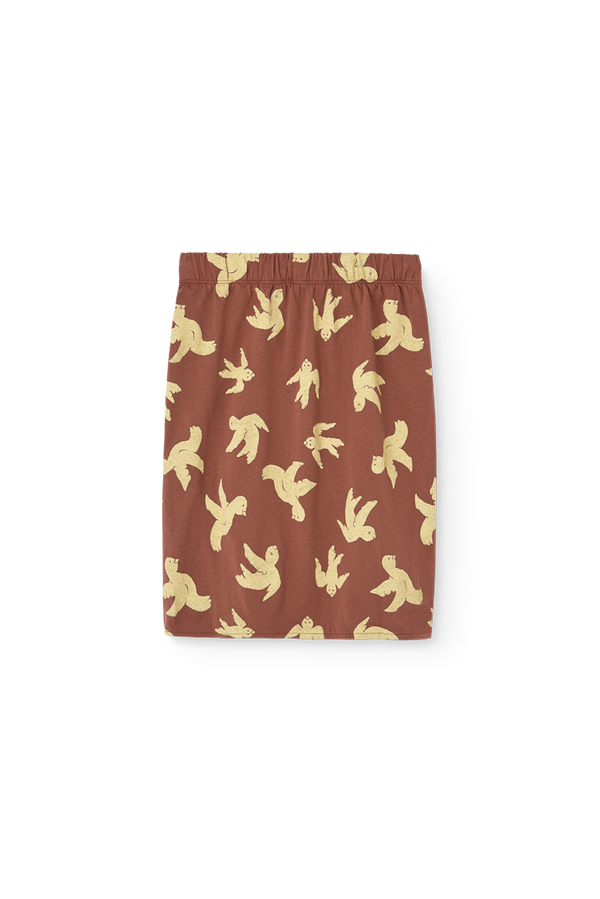 Brown Turkey Pleat Skirt PRODUCT BACK