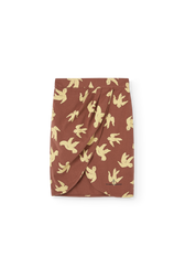 Brown Turkey Pleat Skirt PRODUCT FRONT