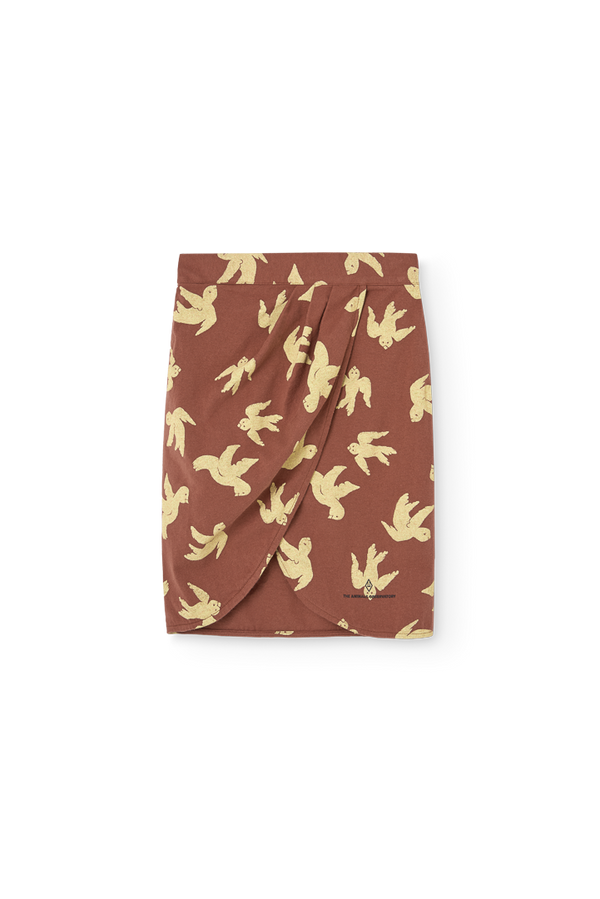 Brown Turkey Pleat Skirt PRODUCT FRONT