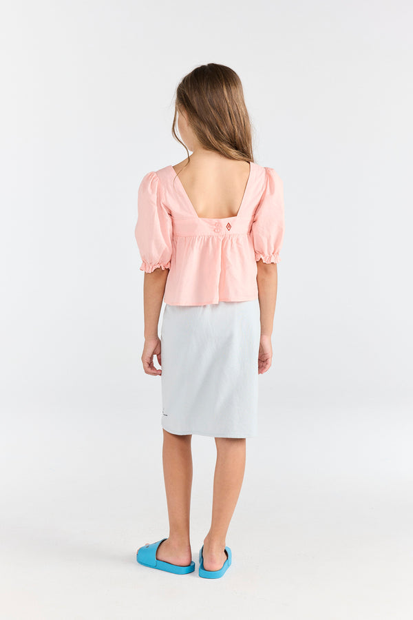 Blue Turkey Pleat Skirt MODEL BACK