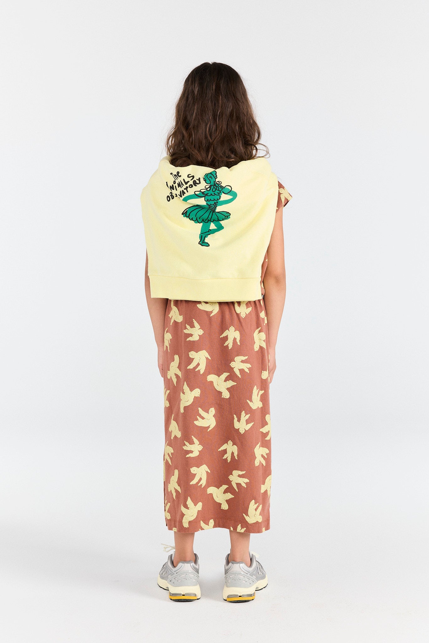 Brown Orca Midi Dress MODEL BACK