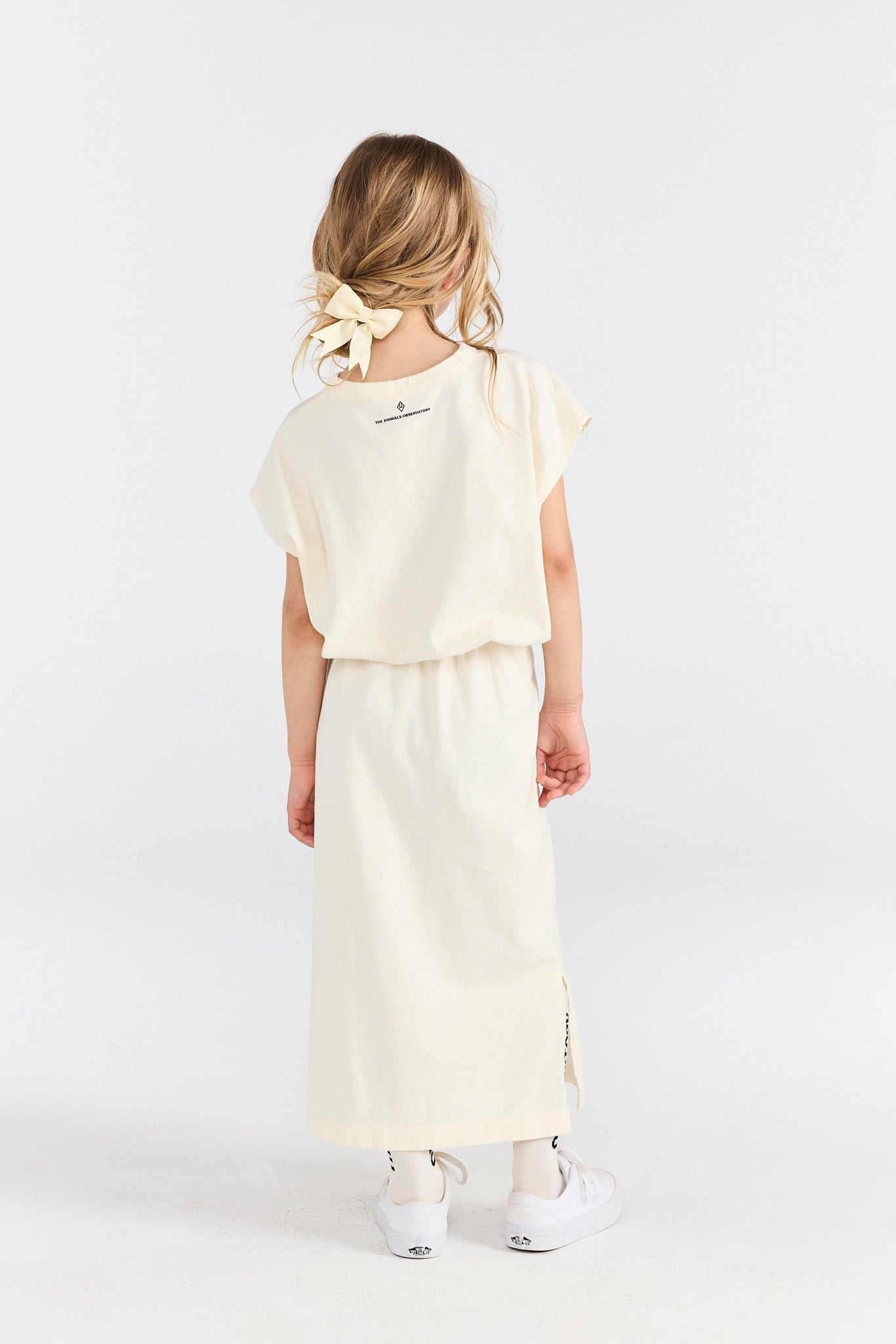 Raw White Orca Midi Dress MODEL BACK
