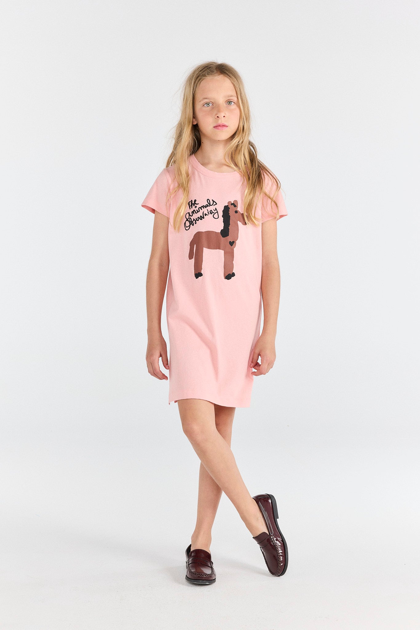 Soft Pink Gorilla Dress MODEL FRONT