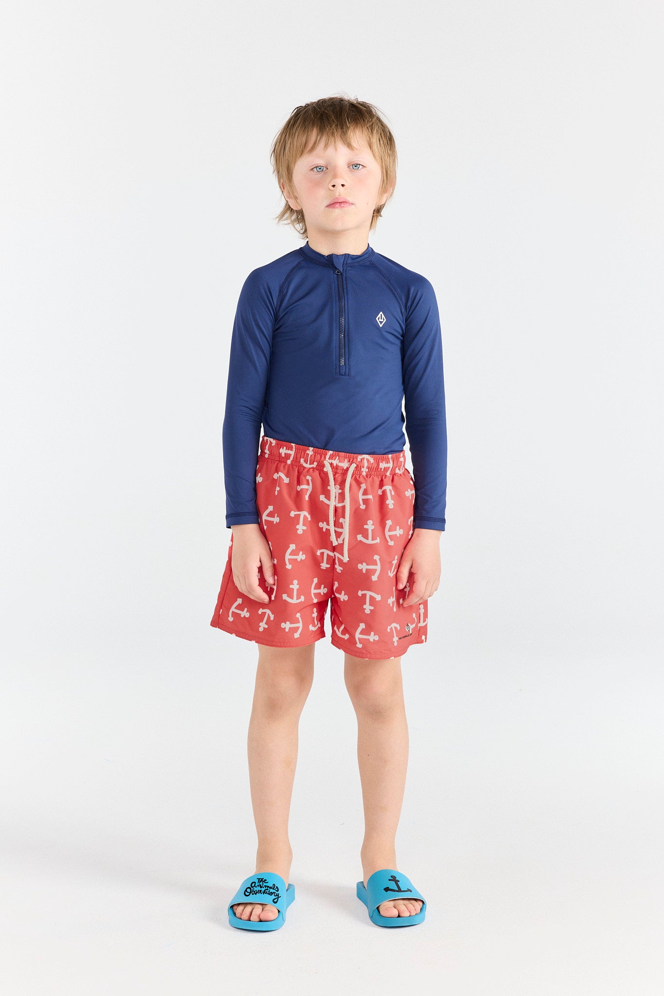 Deep Blue Deer Swim Top MODEL FRONT