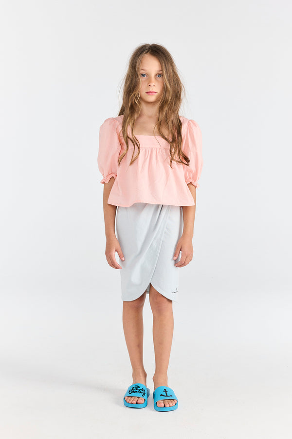 Soft Pink Mandril Blouse MODEL FRONT