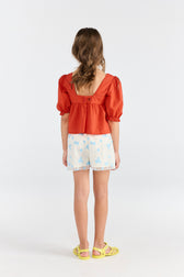 Red Mandril Blouse MODEL BACK