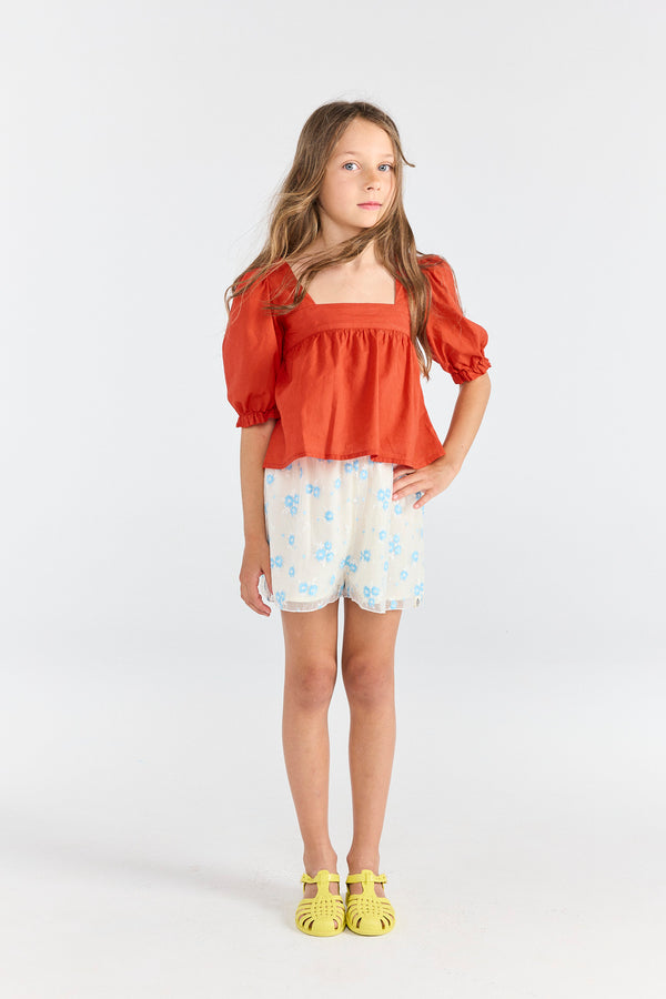 Red Mandril Blouse MODEL FRONT