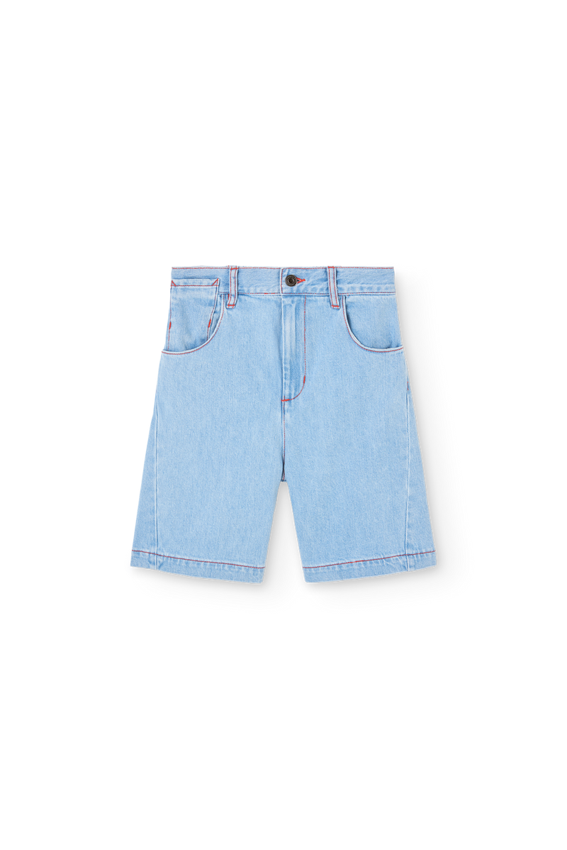 Soft Blue Muntjac Denim Shorts COVER
