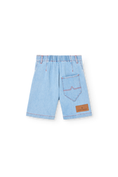 Soft Blue Muntjac Denim Shorts PRODUCT BACK
