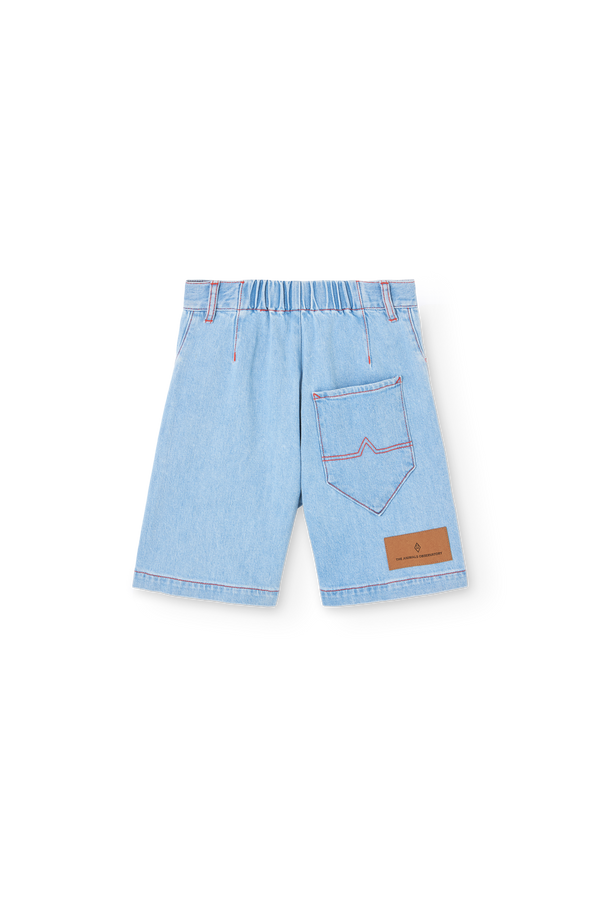 Soft Blue Muntjac Denim Shorts PRODUCT BACK