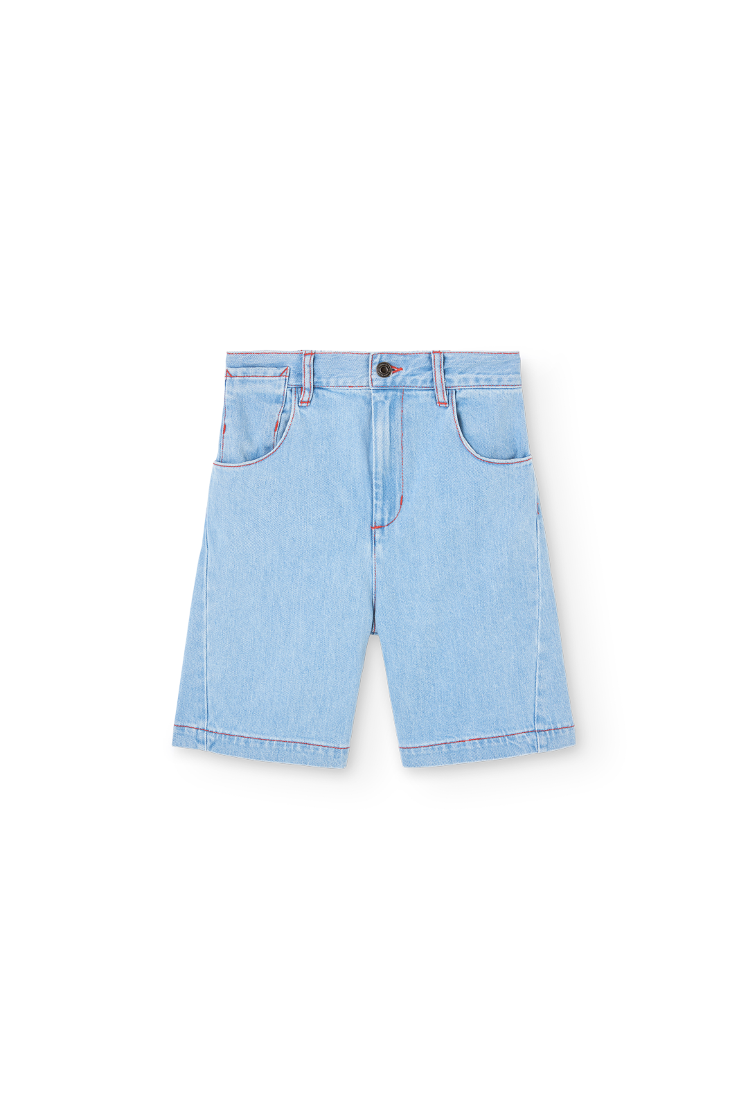 Soft Blue Muntjac Denim Shorts PRODUCT FRONT