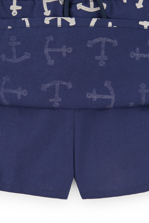 Deep Blue Shrimp Mini Skirt PRODUCT SIDE
