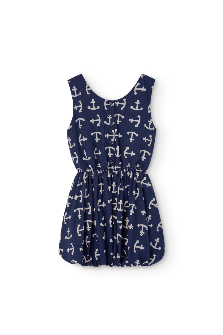 Deep Blue Flamingo Dress PRODUCT BACK