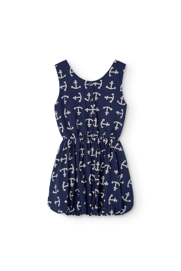 Deep Blue Flamingo Dress PRODUCT BACK