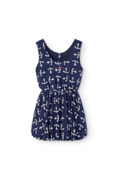 Deep Blue Flamingo Dress PRODUCT FRONT