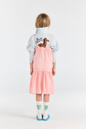 Soft Pink Hummingbird Dress MODEL BACK