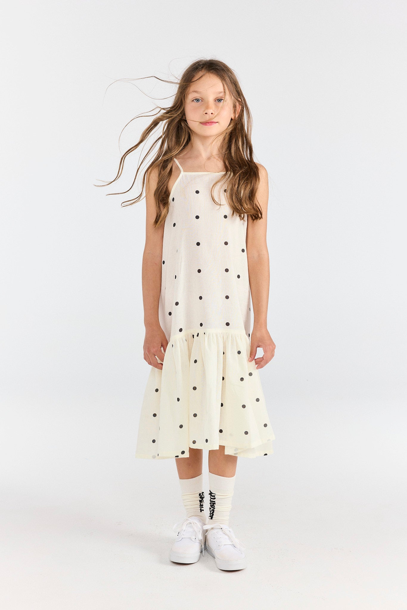 Raw White Hummingbird Dress MODEL FRONT